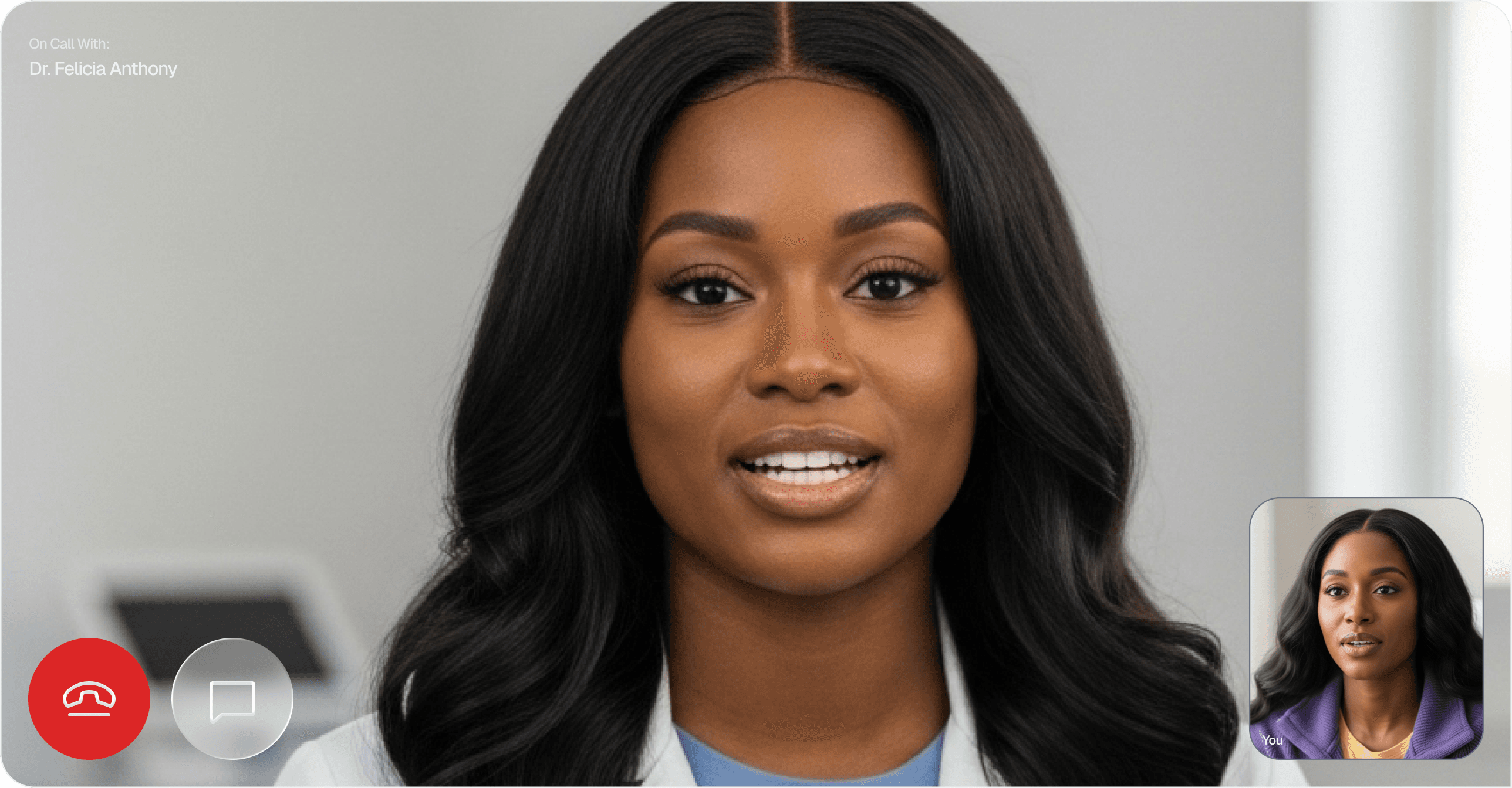 Video consultation with Dr. Felicia Anthony