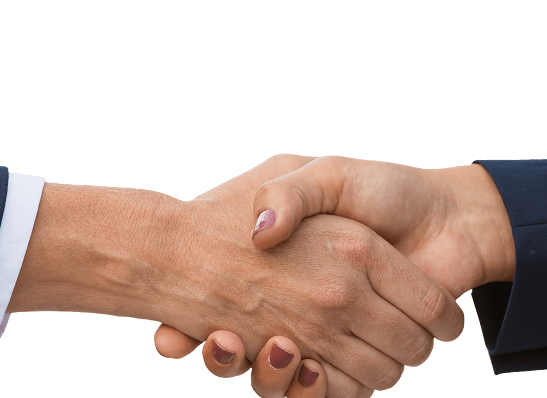 Partners shaking hands representing corporate & foundation collaboration