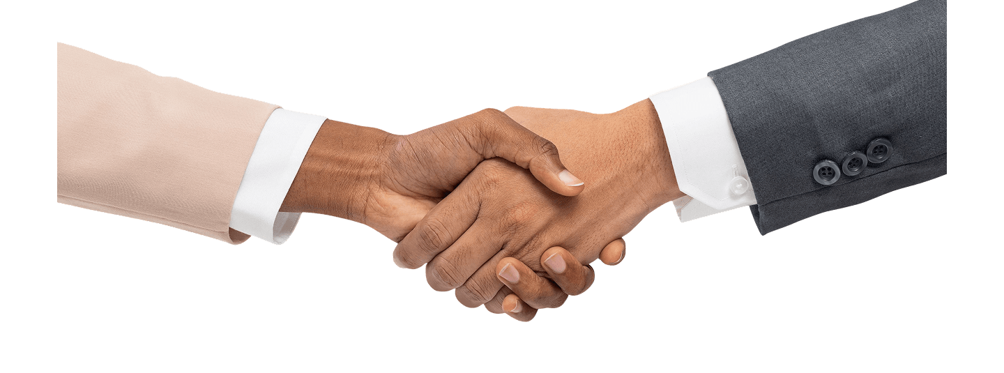 Handshake representing partnership